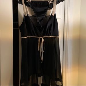 Black/Pink Flora Nikrooz Baby Doll Set